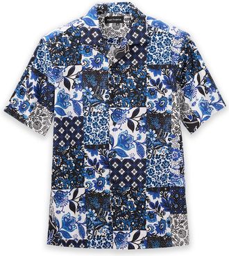 Paul Fredrick Cotton Patchwork Casual Shirt