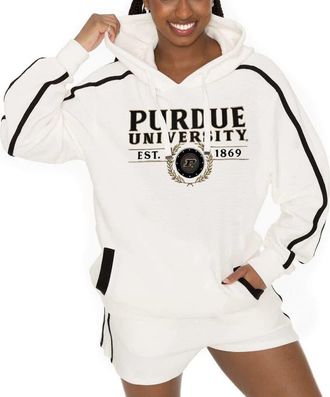 Gameday Couture Womens Gameday Couture Cream Purdue Boilermakers Down, Set, Go Pullover Hoodie and Shorts Set at Nordstrom, Size X-Large