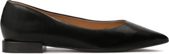 Kazar Zwarte leren pumps met platte hak - Dames - Ballerinas - Zwart - 37 EU - Leer - Schoenen