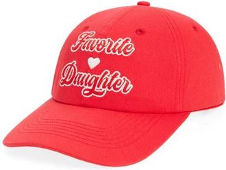 Favorite Daughter Valentine Logo Cotton Twill Baseball Cap in Red at Nordstrom