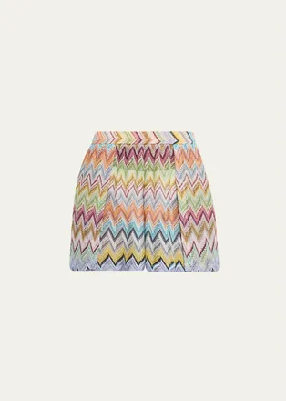 Missoni Zig-Zag Lame Shorts Coverup