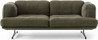 &tradition Inland Sofa AV22, 2-Sitzer, Gestell schwarz / moosgr&uuml;n (Clay 014)