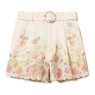 Twinset Short Shorts, female, Beige, Size: M Belted Shorts