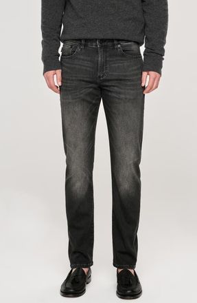 DL1961 Russell DL Ultimate Knit Slim Straight Jeans in Washed Black Knit at Nordstrom, Size 31 X 34