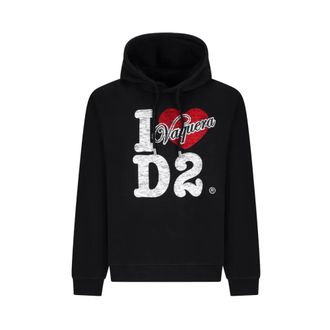 Dsquared2 Hoodies & sweatvesten, Heren, Zwart, XL, Relax Fit Hoodie
