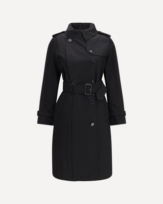 Burberry Long gabardine Trench Coat with Check collar Female 10