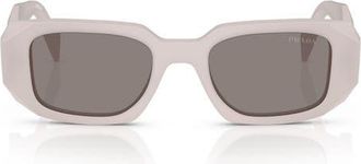 Prada 51mm Rectangular Sunglasses in Frosted Tortoise /Dark Grey at Nordstrom
