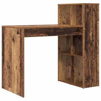 Berkfield Home Writing Desk Old wood Engineered wood Standard Storage in Brown