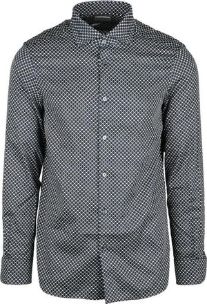 Emporio Armani Black/White Regular Fit Cotton Elastane Mens Shirt