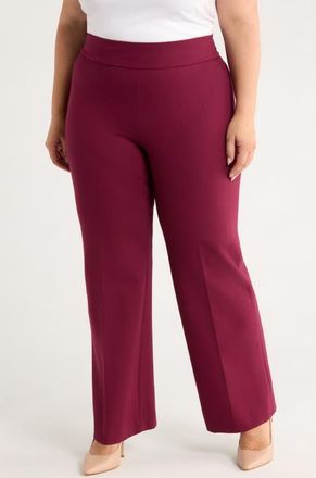 Anne Klein High Waist Wide Leg Pants in Chianti at Nordstrom, Size 3X