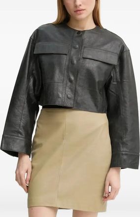 Day Birger Et Mikkelsen Malik cropped leren jack - Zwart