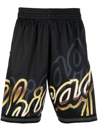Mitchell & Ness logo-print track shorts - Black
