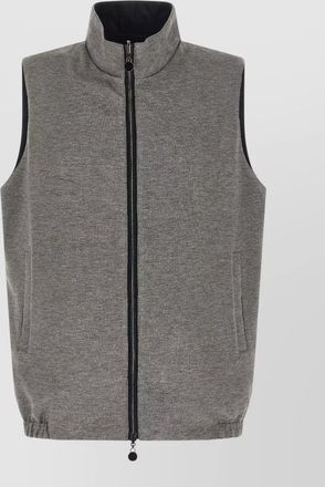 Kiton reversible nylon vest high collar design
