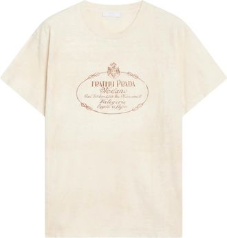 Prada T-shirt - Dames - T-shirts - Beige - XS - Katoen - Tops