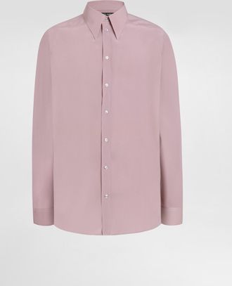 Dolce & Gabbana Silk Cr&ecirc;pe De Chine Gold Shirt - Man Shirts Lilac Silk 37