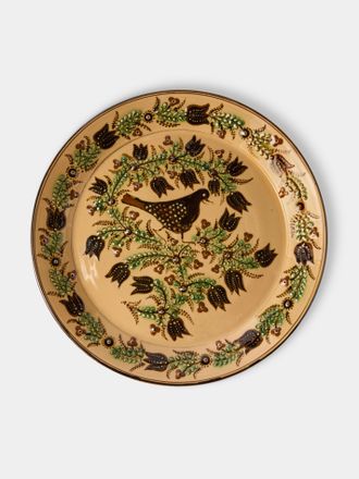 Poterie d'&Eacute;vires Birds Hand-Painted Ceramic Round Platter