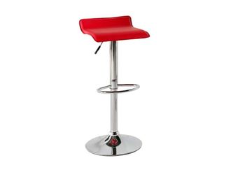 Pondecor Interiorismo Set 2 taburetes ainoa rojos regulables. Estructura metal gris plata