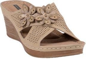 Good Choice Shoes Nylie Platform Wedge Slide Sandal in Natural at Nordstrom Rack, Size 8.5