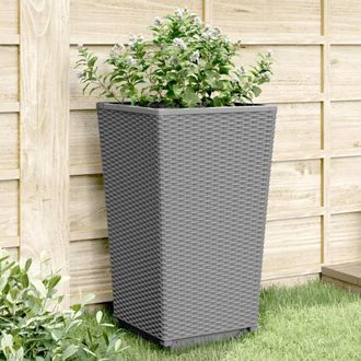 vidaXL Jardineras 4 Unidades Pp Gris Claro 32,5x32,5x57 Cm Vidaxl