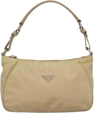 Prada Pre-owned Nylon handbags - Dames - Vintage Handtas - Beige - ONE Size - Nylon - Vintage