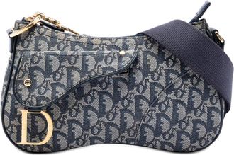 Dior Pre-owned Dior Diorissimo Trotter Canvas Double Saddle Crossbody Unisex P0HPGFYXE587EFCB