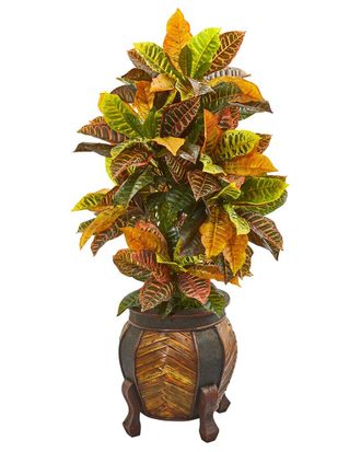 Nearly Natural 44In Croton Artificial Plant In Decorative Planter (Real Touch)