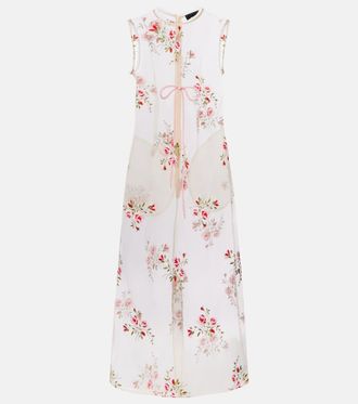 Simone Rocha Embroidered sheer organza midi dress