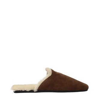 Prada Brown Leather Womens Slippers