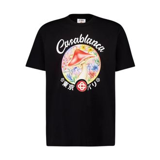 Casablanca Mushroom Emblem Print T-Shirt