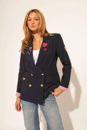 John & Jenn Blaine Embellished Blazer In Navy