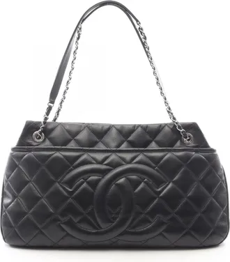 Chanel Black Grained Calfskin Handbag Tote Bag (Pre-Owned)