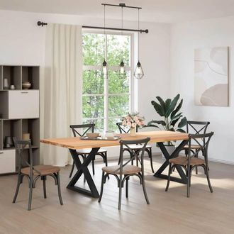 Berkfield Home Modern Dining Table Legs 2 pcs Black 90x(72-73.3) cm Steel