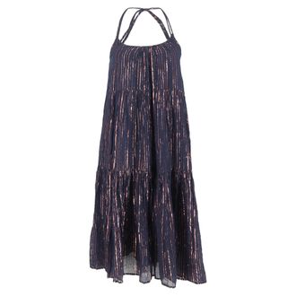 Ulla Johnson Pre-owned Womens Johnson Samara Knee Length Dress in Navy Blue Lurex - Multicolour - Size 6 UK