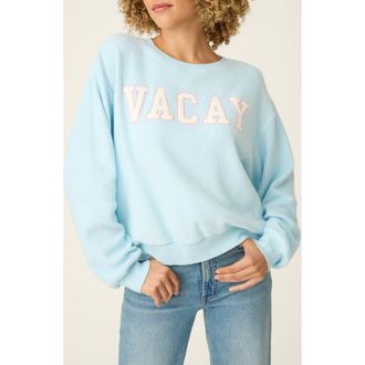 PJ Salvage Vacay Crewneck Sweatshirt in Light Blue at Nordstrom, Size X-Small