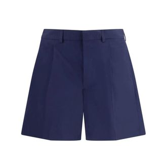 Prada Korte Broeken, Heren, Blauw, M, Katoen, Cotton Tailored Shorts