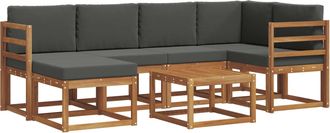 vidaXL Conjunto De Sof&aacute;s De Exterior 7 Uds. Natural Y Antracita Vidaxl