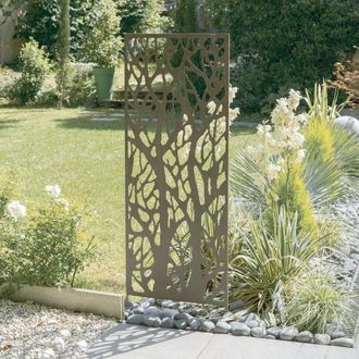 Nortene Panel Met&aacute;lico Con Motivos Decorativos/&aacute;rboles - 0,60 X 1,50 M - Marr&oacute;n Envejecido Nortene