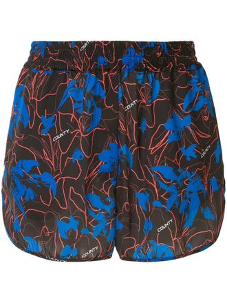 Marcelo Burlon abstract floral-print shorts - women - Polyester - S - Multicolour