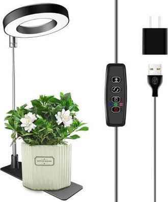 OEM Lampada Per La Coltivazione Di Piante Nera Con Asta Telescopica 16-65 Cm, 1 Con Base, Adattatore Di Alimentazione, Luce Bianca Calda, Impostazione Tim