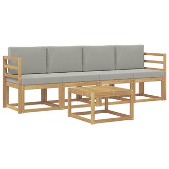 vidaXL Conjunto De Sof&aacute;s De Exterior 5 Pcs Blanco Y Gris Claro Vidaxl