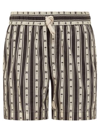Palm Angels Striped Pa Monogram Shorts