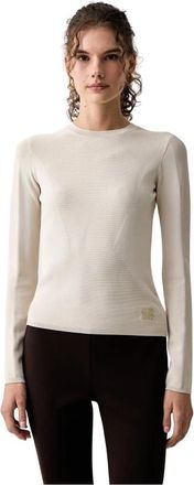 A|X Armani Exchange Ronde hals gebreid - Dames - Ronde hals truien - Beige - M - Truien & Vesten