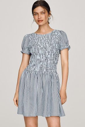 Maeve Margie Smocked Stripe Mini Dress