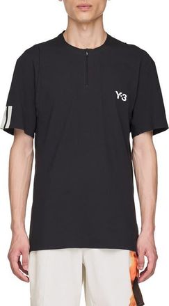 adidas 3-Stripes FreeLift Quarter Zip T-Shirt in Black at Nordstrom, Size X-Large