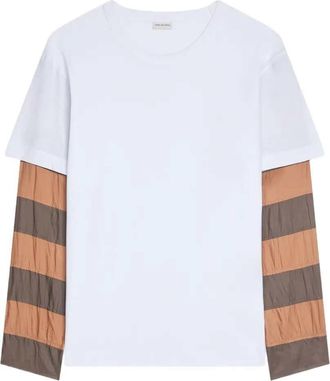 Dries Van Noten T-shirt met contrasterende mouwen