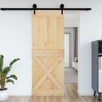 Berkfield Home Door NARVIK 85x210 cm Solid Wood Pine in Brown