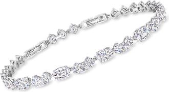 Ross-Simons Rhodium-Plated Bracelet With Czs