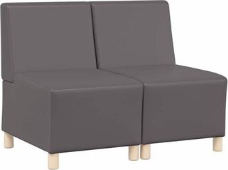 vidaXL Vidaxl - Unidad de Sofá Modular sin Brazos 2 pcs Gris 55 x 74 x 82 cm
