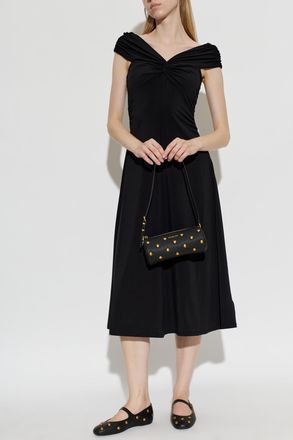 Michael Michael Kors Dress With Ruching, Womens, Black