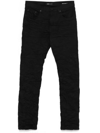Purple Raw Flared jeans - men - Cotton/Calf Leather/Lycra - 30 - Black